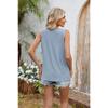 Women's New Spring and Summer Round Neck Hollow Pleated Vest Sleeveless Top T-shirt