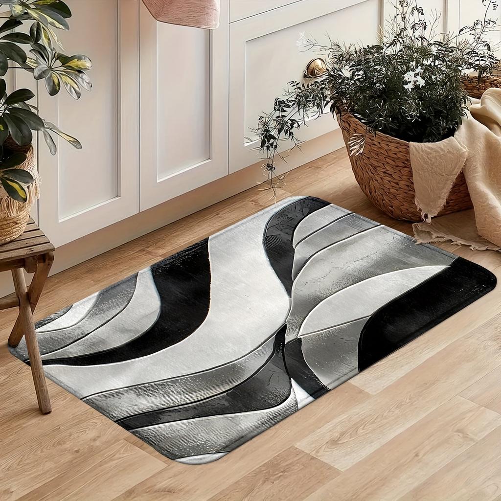 1 st Antitrötthetsmatta för kök, Geometriskt tryck Vattentät Halkfri Tjock Dämpad Köksmatta Kraftig Komfortståmatta för Kök