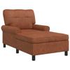 Lounge Chaise Longue with Cushions Brown 91 X 157 X 91 Cm Faux Leather