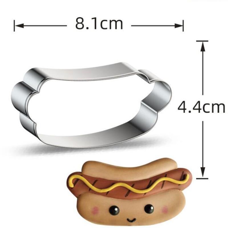 

1pcs Hot Dog Pizza Toast Metal Cookie Cutter Fondant Cake Decor Sugar Craft Pastry Biscuit Tool Cupcake Topper Bread Mold