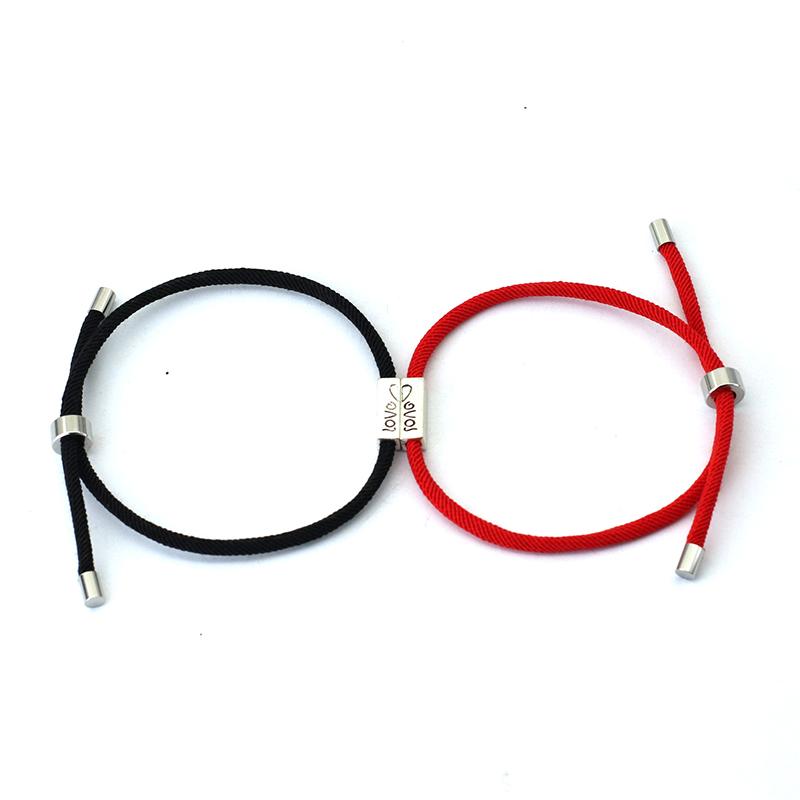

Noter New Romantic Matching Couple Bracelet 2Pcs/Set 3mm Nylon Cord Chain Adjustable Relationship Braclet Valentine Day Gift