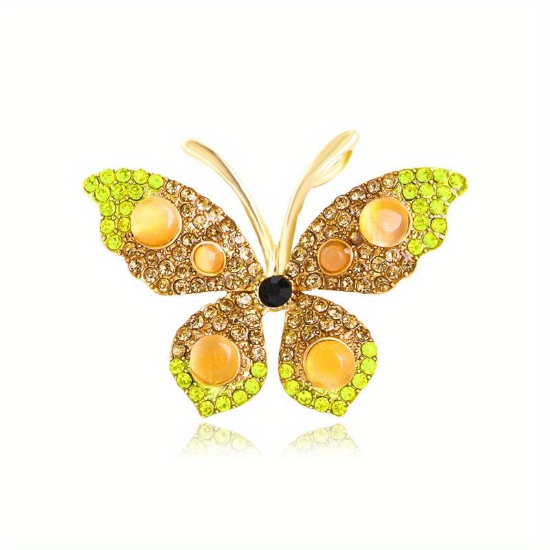 Elegant Women Girls Fashion Exquisite Crystal Butterfly Brooch Pin Classic High-end Lady Rhinestone Vintage Badges Jewelry