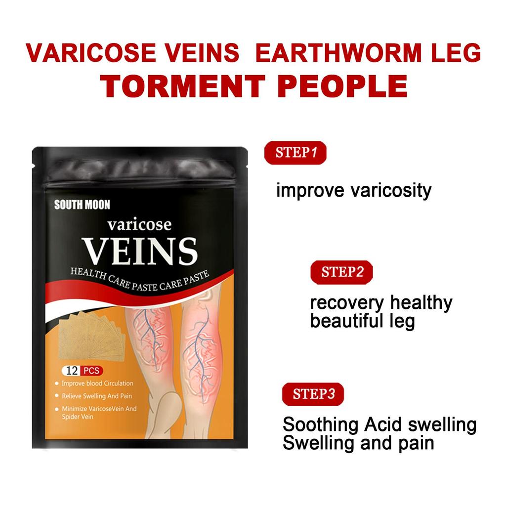 12pcs South Moon Leg Care Patches - Calf Vein Care Patches / Relieves Leg Discomfort / Smooths Legs