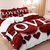 3pcs Valentine'S Day Gifts Bedding Set Romantic Rose Love Letter Pattern Duvet Cover Set Queen King Size Gifts for Lover