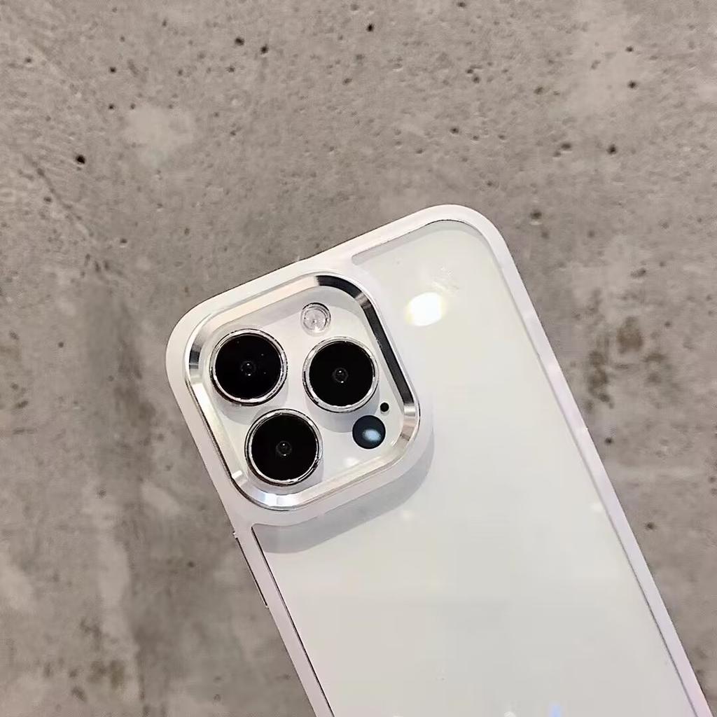 Transparente Harte Acryl Handyhülle Für iPhone 14 15 Pro Max Stoßfeste Hülle Funda iPhone 11 12 13 Pro Silikonrahmen Rückseite