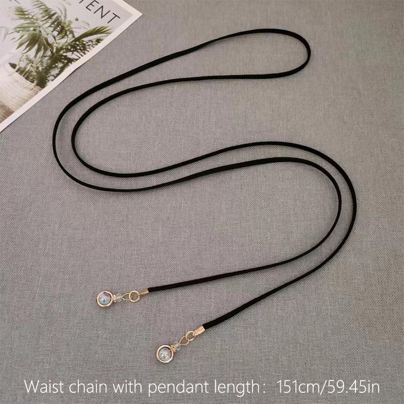 Retro Pu Braided Pearl Belt Waist Chain Versatile Women Leather Rope Waistband Waist Rope Jeans Dresses Clothing Accessories