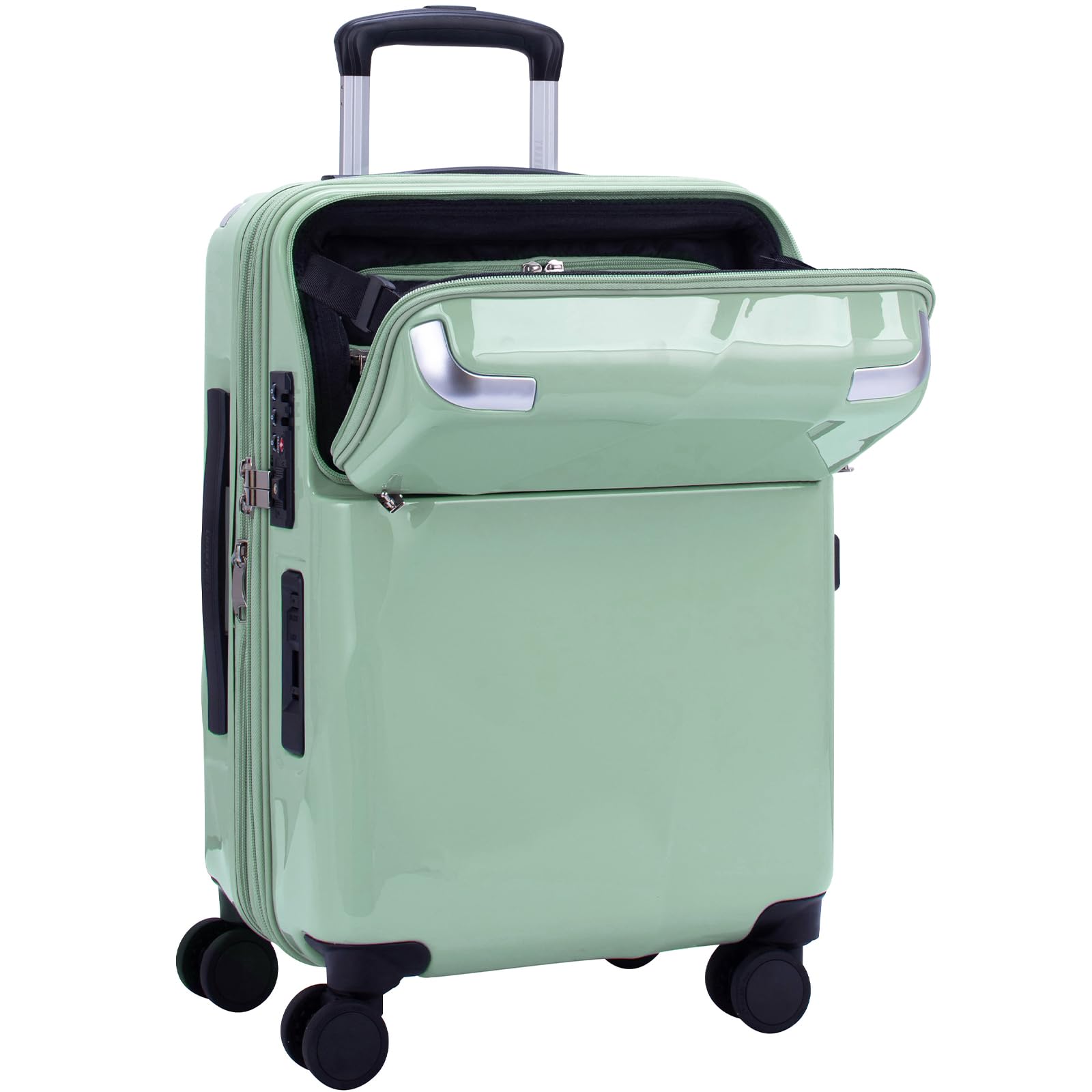 

zipper cabin top front with with expansion 35L 53 Pistachio [Travelist] Suitcase, carry, size, opening, opening, stopper, function, (43L), cm, 3.6kg, фісташкова кольору