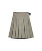 Fortena Vintage Check Wrap Pleats Skirt-Beige