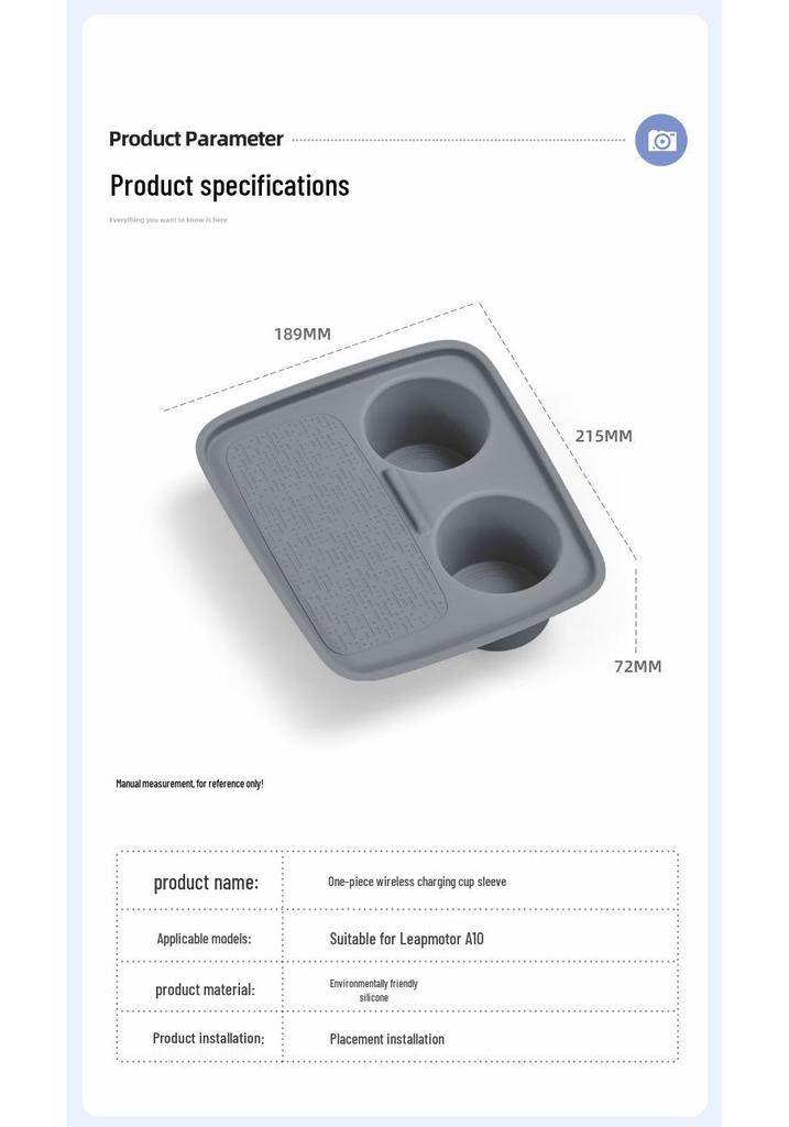 Leapmotor A10 Wireless Charger Anti-Slip Silicone Mat & Cup Holder Cover