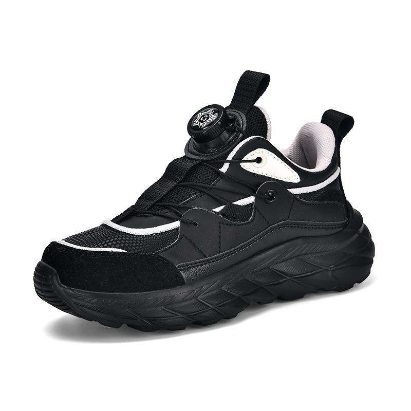 

Новая спортивная обувь для мальчиков, универсальная повседневная обувь для улицы, весна и осень, обувь с поворотной кнопкой, водонепроницаемая и нескользящая детская обувь 39