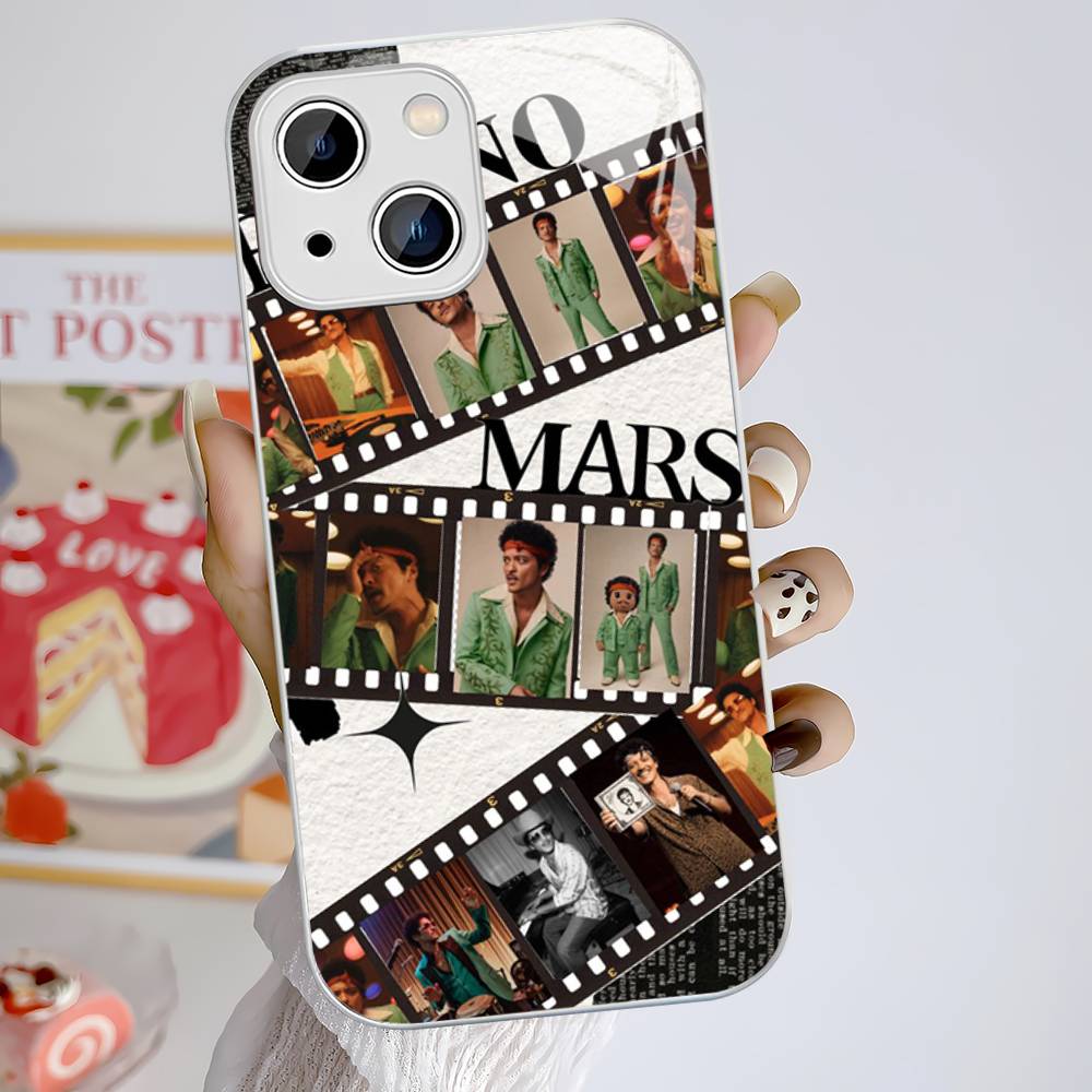 B-Bruno M-Mars Singer Tempered Glass For Iphone 14 13 12 11 Pro Mini XS MAX 14Plus X XS XR Fundas