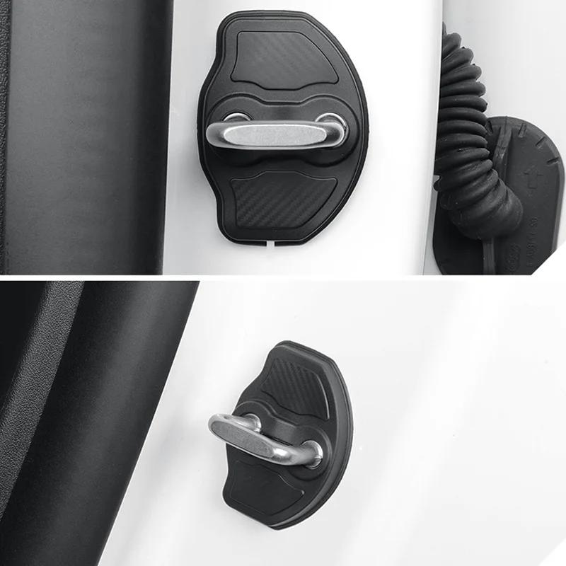 For 2026 Tesla Model Y Juniper Launch 2025 Model 3 Highland Door Lock Cover Protector Carbon Edition Latches Stopper Entry Guard