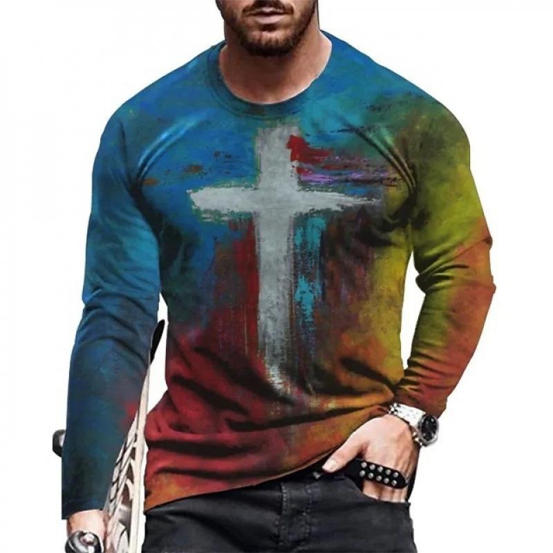 Men Clothes Fashion New Long Sleeve Round Neck Sport T Shirt Men Hip Hop T Shirt