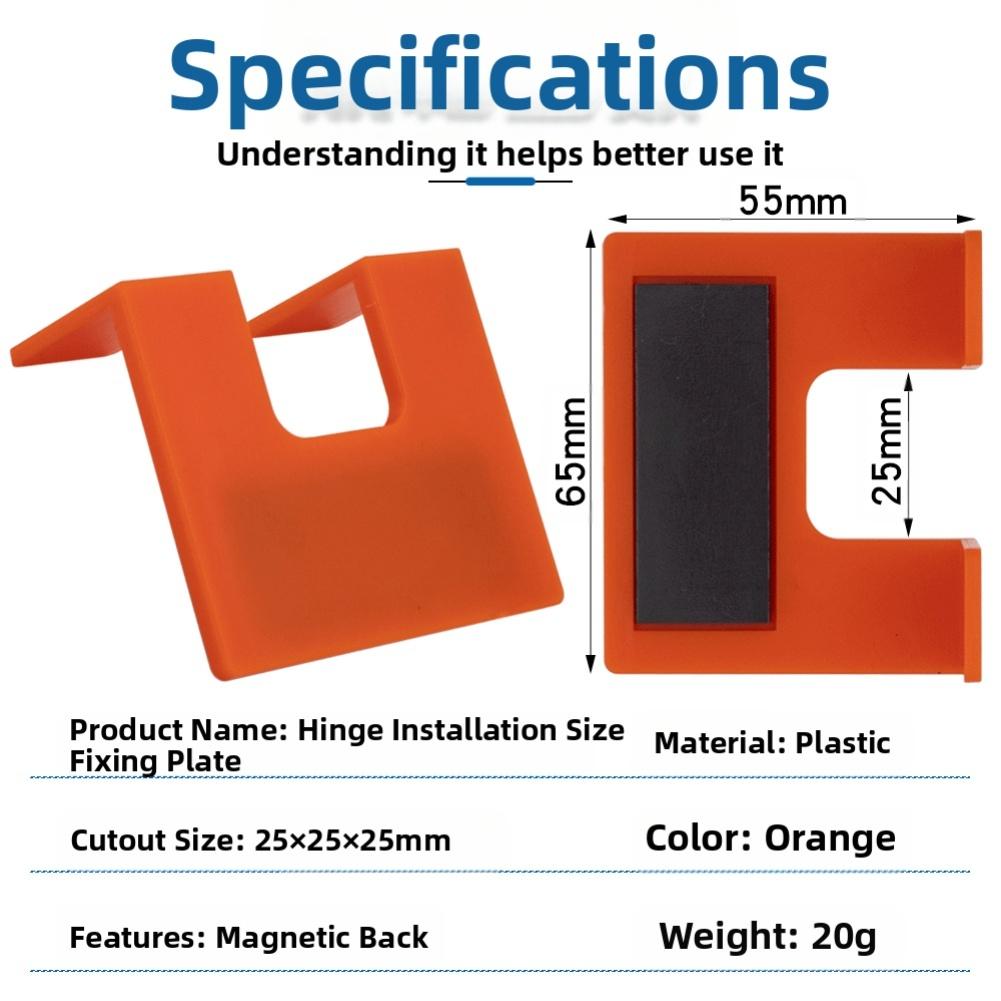 1set Hinge Mounting Plate Heavy-Duty Magnetic Cabinet Hinge Installation Clips With Hinge Positioner For Quick Precise Setup