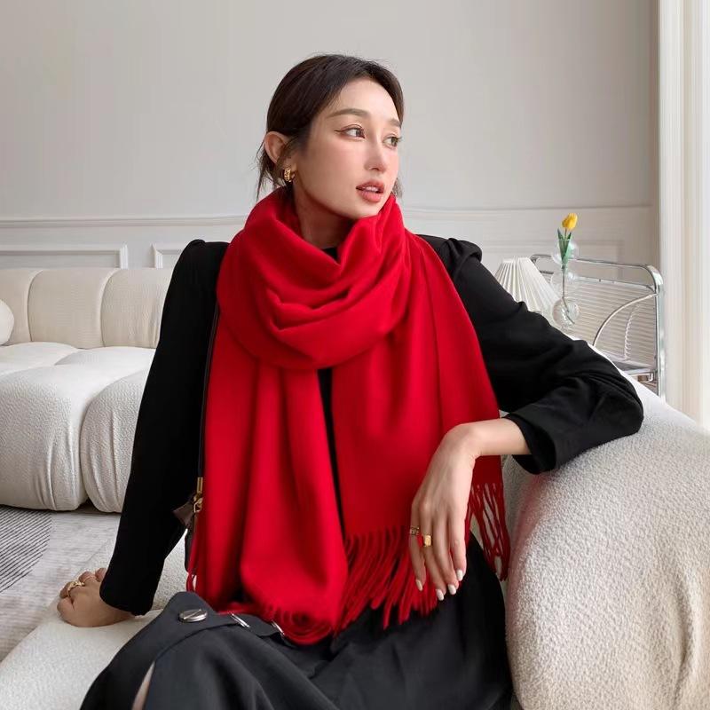 Big celebrity imitation cashmere scarf winter women's versatile shawl natal red scarf gift