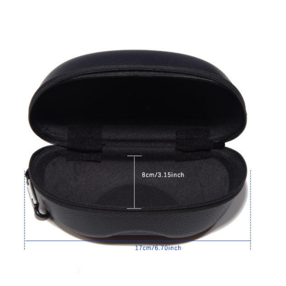 Tragbare Haken-Brillenetui PU-Lederstruktur Sport Anti-Druck Radsport-Sonnenbrillen-Aufbewahrungstasche Hartschalen-Brillen-Schutz