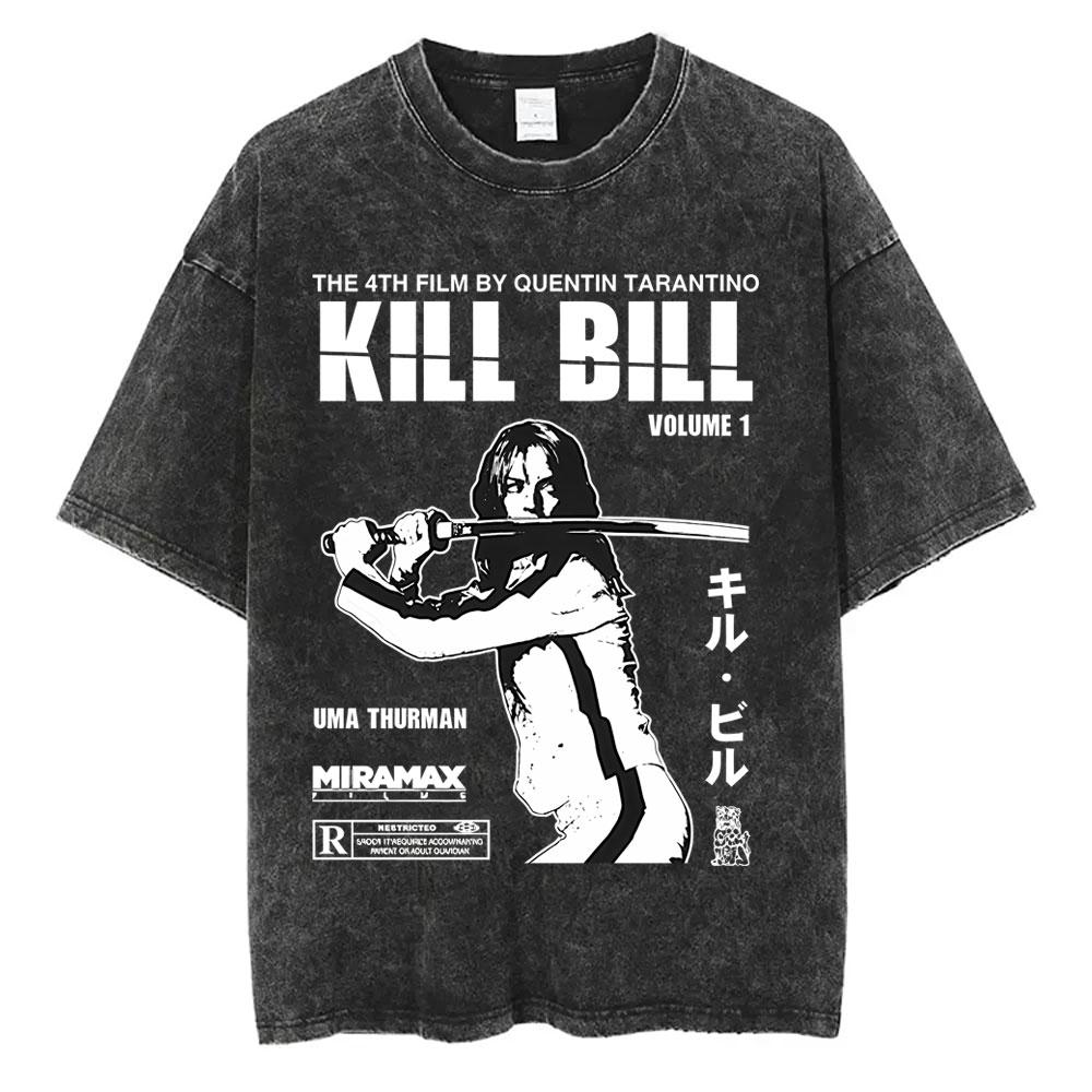 Hattori Hanzo ČERVENÉ Meče a Sushi Kill Bill Okinawa Japonsko Tarantino Vintage Prané Trička Pánské Dámské Ležérní Retro Streetwear