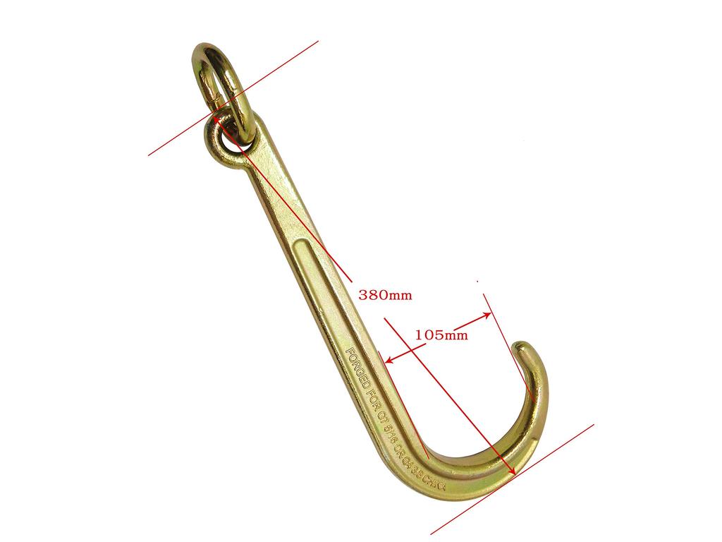 15-inch J-Hook with Ring for Towing Chains, Tow Trucks, Winch, and Loading Vehicles, G70