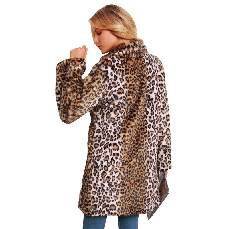 leopard print collar coat