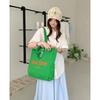 Spring and summer new products bright green double-sided bag fresh floral tropical shoulder bag summer versatile handbag