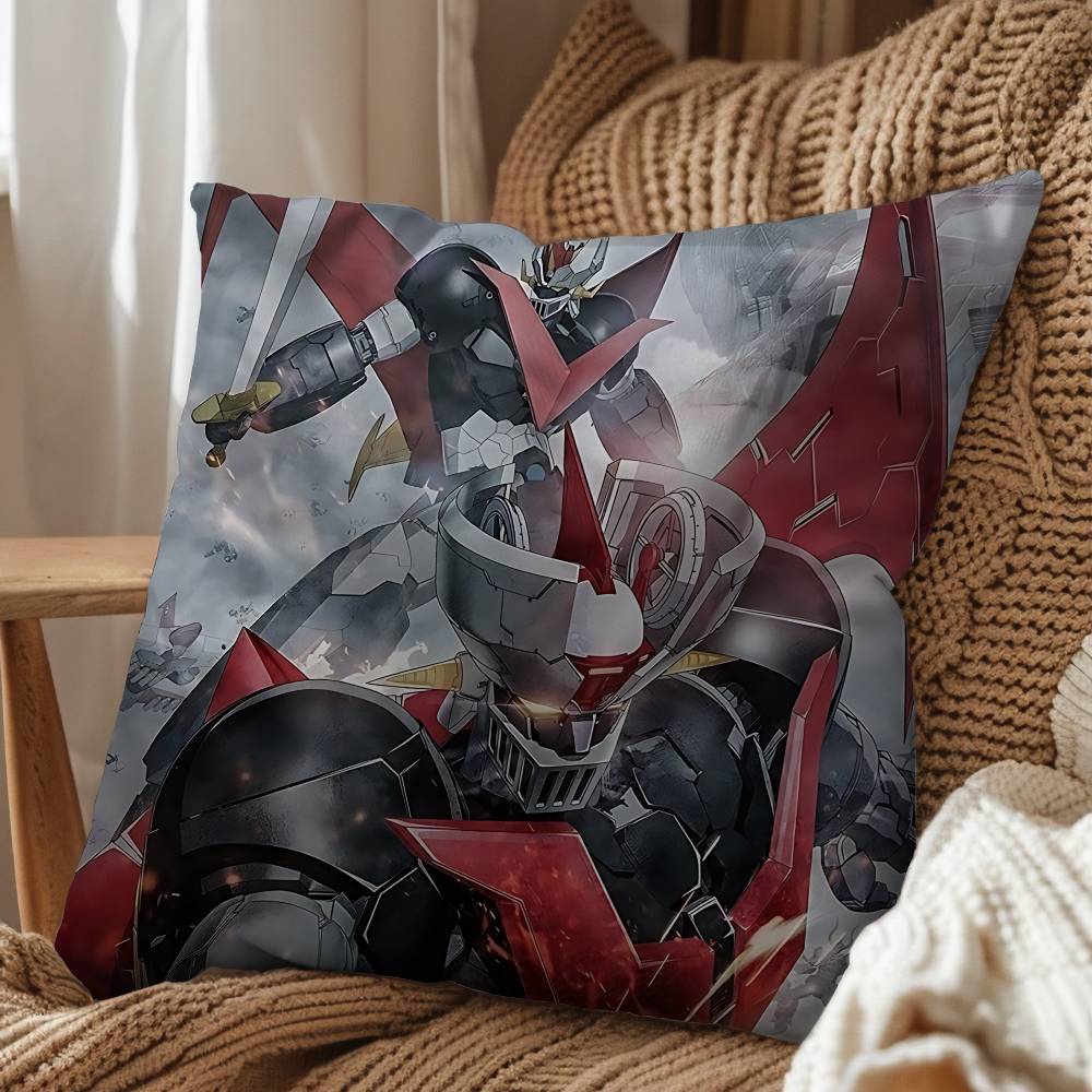 cartoon Rocket Punch Mazinger Z Cushion Cover Suitable For Sofa Car Bedroom Office Cushions Decorative Pillow Case