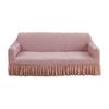 European Style Floral Elastic Sofa Cover - Two-Color Bubble Gauze, Full Dustproof Stretch Skirt Design
