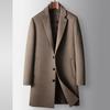 Men's 2026 Autumn/Winter Mid-Length Wool Trench Coat with Detachable Down Liner