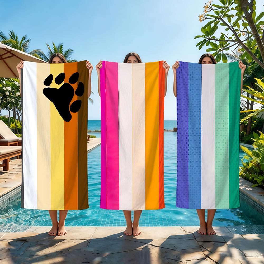 Jmg Household Supplies Men's Straight Allies Bear Pride Lgbt Towel Beach Towel Oversized Quick Dry Towel Absorbent Soft Swim Beachtowels For Wo