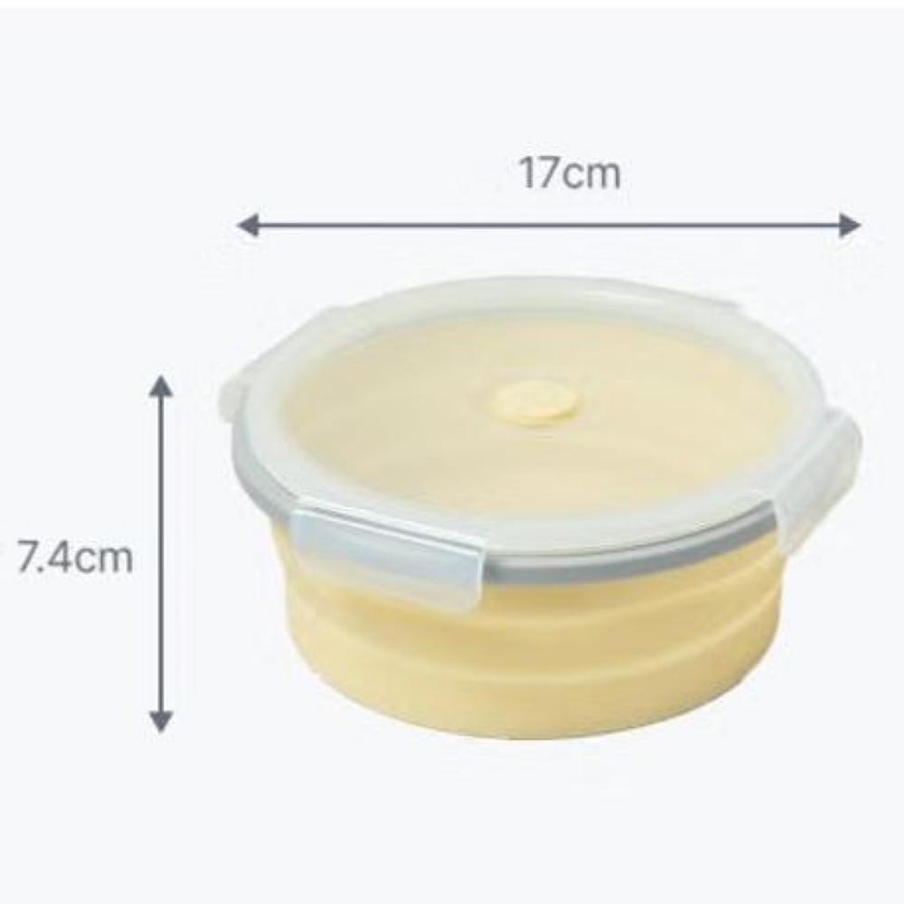 Foldable Silicone Round Container 1100 Ml (Diameter 17 Cm X H 7.4 Cm, Diameter 6.7" X H 2.9")