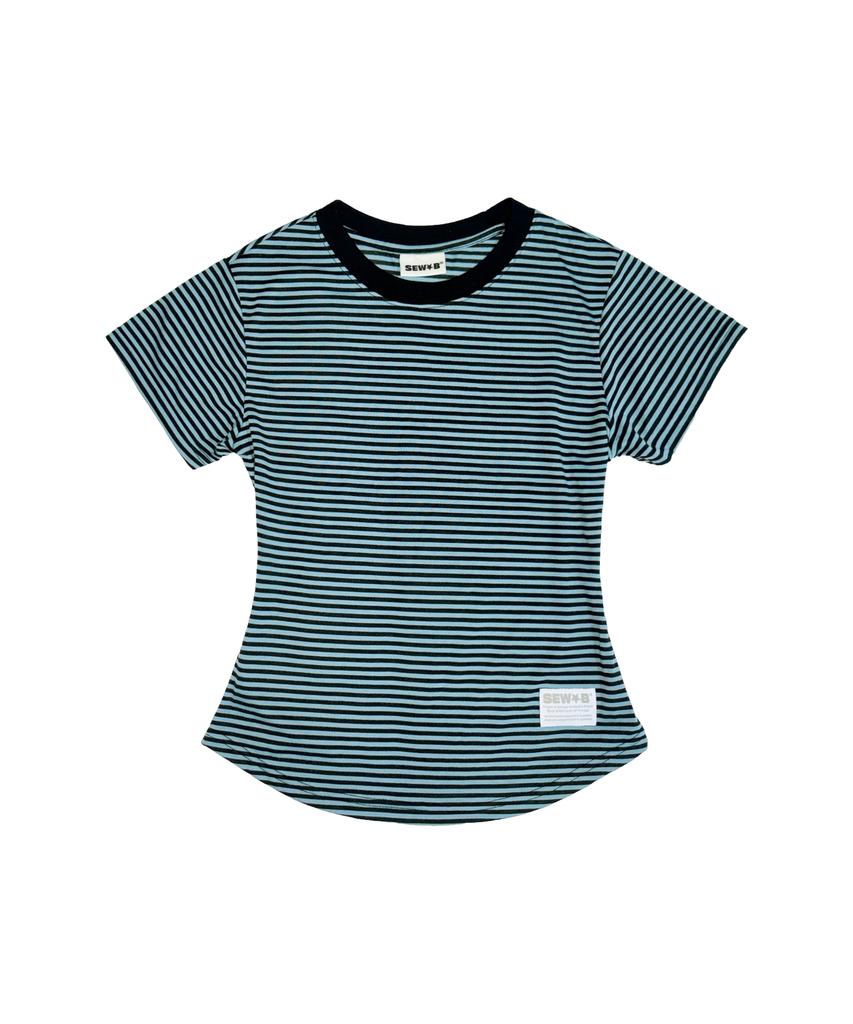 Ssobi Baby Stp Semi-Crop Short Sleeve T-Shirt [Blue]