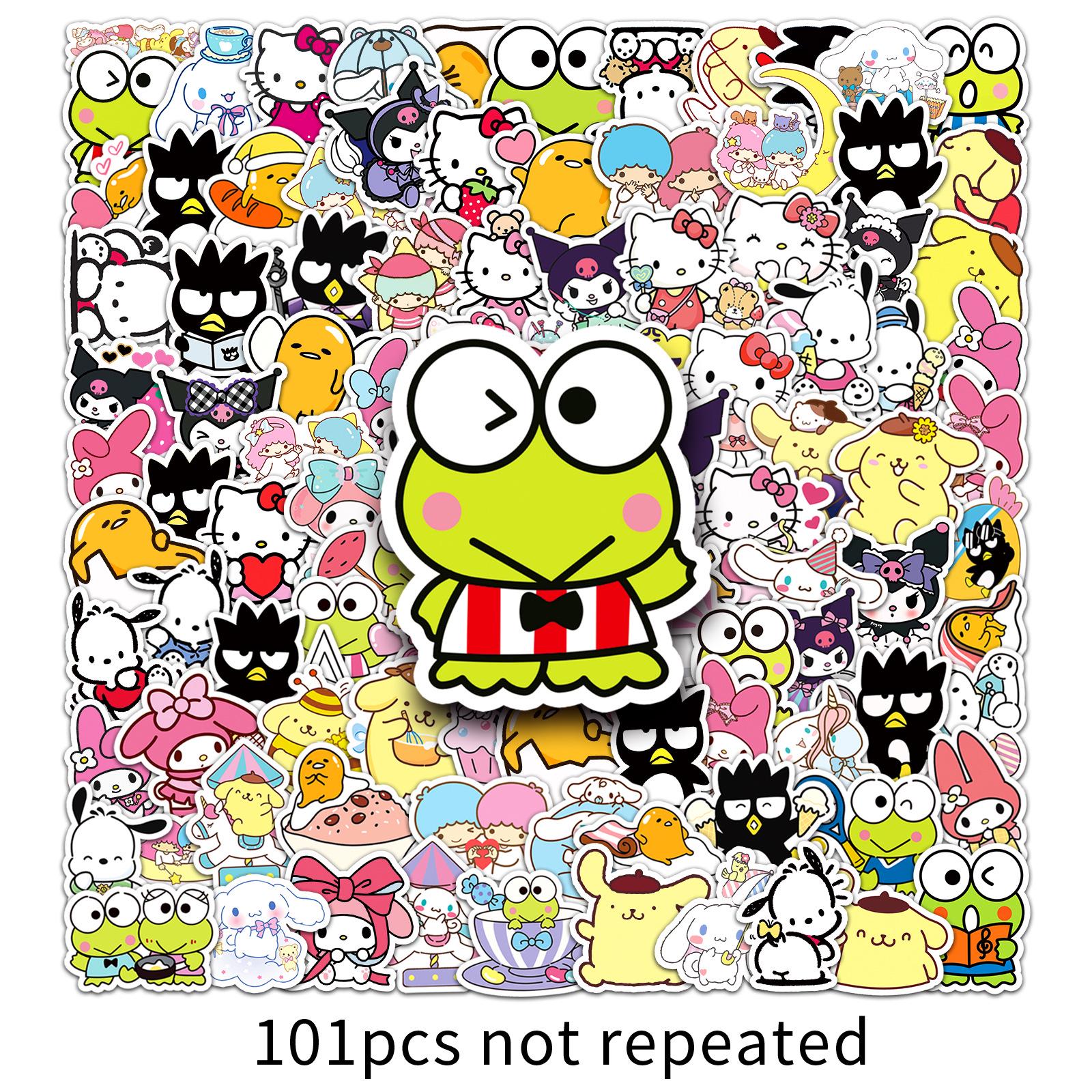 101 Japanese Sanrio Anime Stickers - Cute Merchandise for DIY Phone & Water Bottle Decor