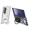 Samsung Z Fold7 Airbag Case: Anti-Fall, MagSafe Rotating Ring Stand, Magnetic Transparent Shell