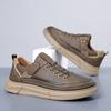FashionOutdoor Men's Casual Shoes Genuine Leather Men Sneakers Handmade Man Driving Shoes Soft Leisure Walk Sneakers Treking Footwear