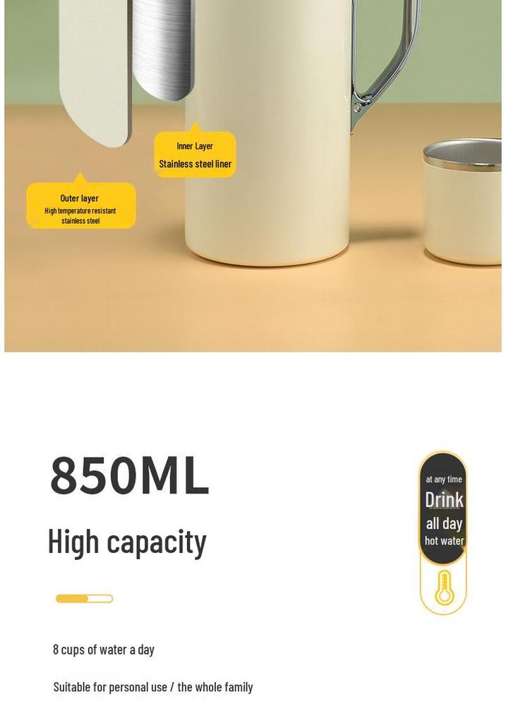 Maternal & Infant 316 Stainless Steel Thermos Pot with Smart Temperature Stewing and Portable Tea Infuser.