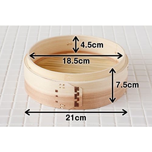 [Kagoya] Cedar Chinese Steamer (Steamer) 21cm Set with Stainless Steel Pot (0390) Used in "Steam Everything" Seiro Recipes (by Riyoko).