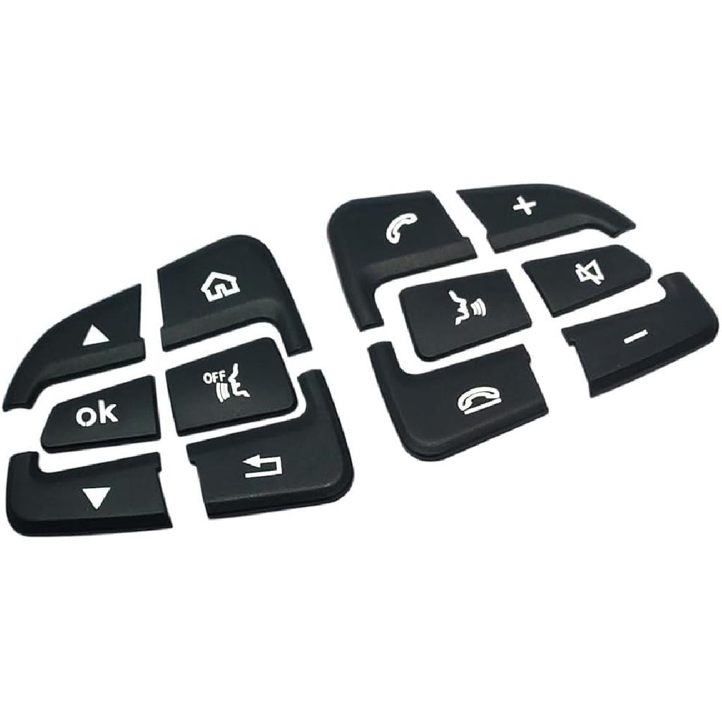 Black Car Steering Wheel Button Switch Trim Cover Sticker Compatible with Mercedes Benz C GLC V Class W205 X253 W447
