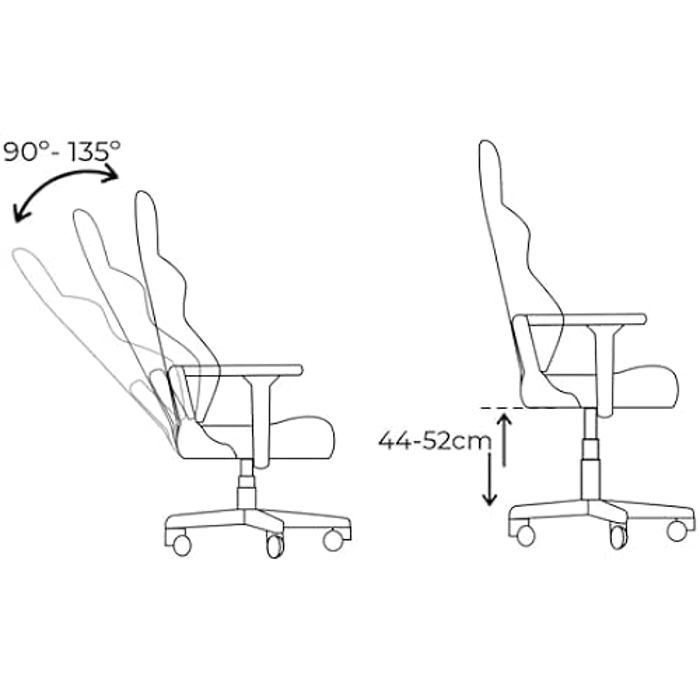 Chaise De Gaming - EDM - Multicolore - 35 X 90 X 70 Cm - Dossier 70 Cm - Accoudoirs Inclus