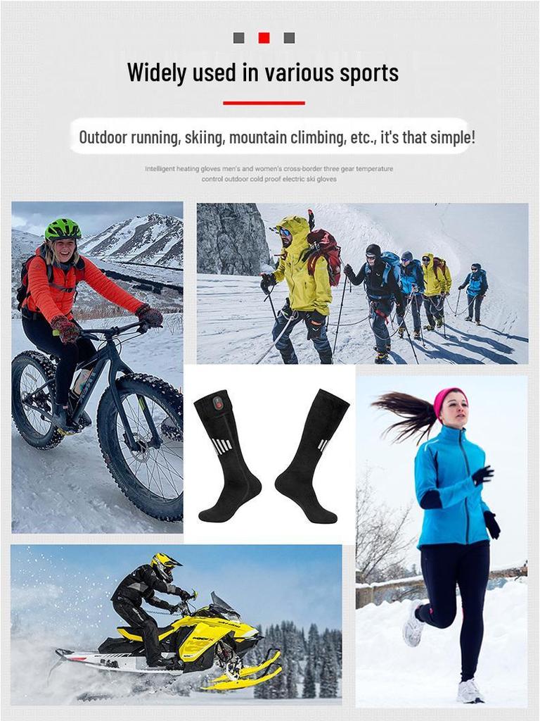 Electric Heated Knee-High Socks for Men & Women – Quick Heat, Winter Warmth for Outdoor Use