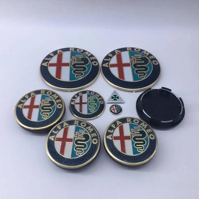 1set 8pcs 9pcs 50mm Wheel Center Cap for147 166 74mm Hood Trunk 40MM Steering  Wheel Emblem Brera Spider Giulietta
