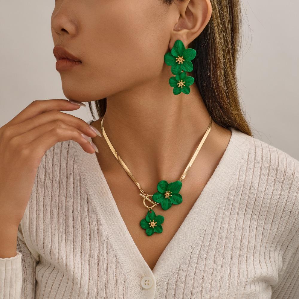 Anklet Flower Pendant Necklace Sumulation Flower Foot Chain Elegant Snake Bone Chain  Party