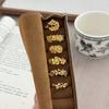 Golden Pavilion Condensed Retro Court Style Golden Brushed Carved Light Luxury Ring Female Niche Cold Wind Sweet Cool Ring Tide
