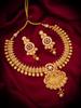 Gold-Plated White Stone-Studded & Beaded Jewellery Set