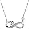 Necklace For Acsergery Women 925 Sterling Silver Eternal Love Cubic Zirconia Pendant Gift