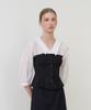 BIBYSEOB Two-Tone Collared Blouse Black [T61]