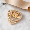 Multi-purpose Jewelry Pin Double Layered Love Heart Brooch, Rhinestone Lapel for Men Non-slip Brooch Women, Decorative Badge Clothes Bag Hat