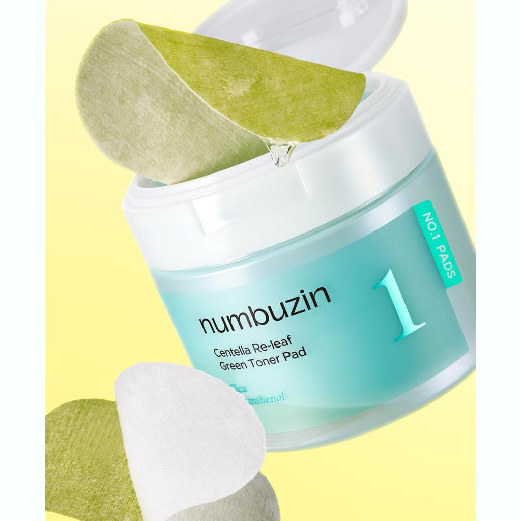 Numbuzin No.1 Cica Centella Re-leaf Green Toner Pad (Hydrating & Calming) 70 Pads + 10 Bonus Pads