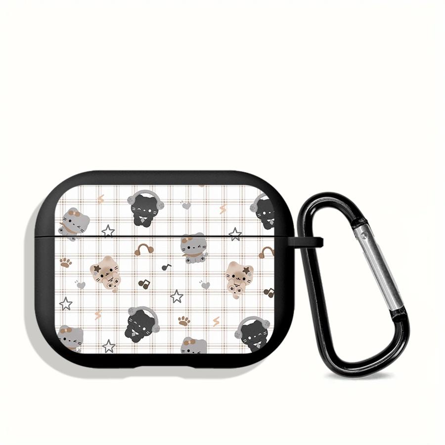 Grid Cartoon Cat Case For Airpods 2 Pro 3 Pro3 Pro2 1 4 Earphone Cases Cover