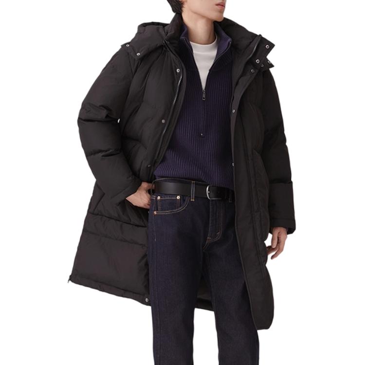 Levis Simple Comfortable Versatile Warm Mid-Length Down Jacket Men Outerwear Black 002PV-0000