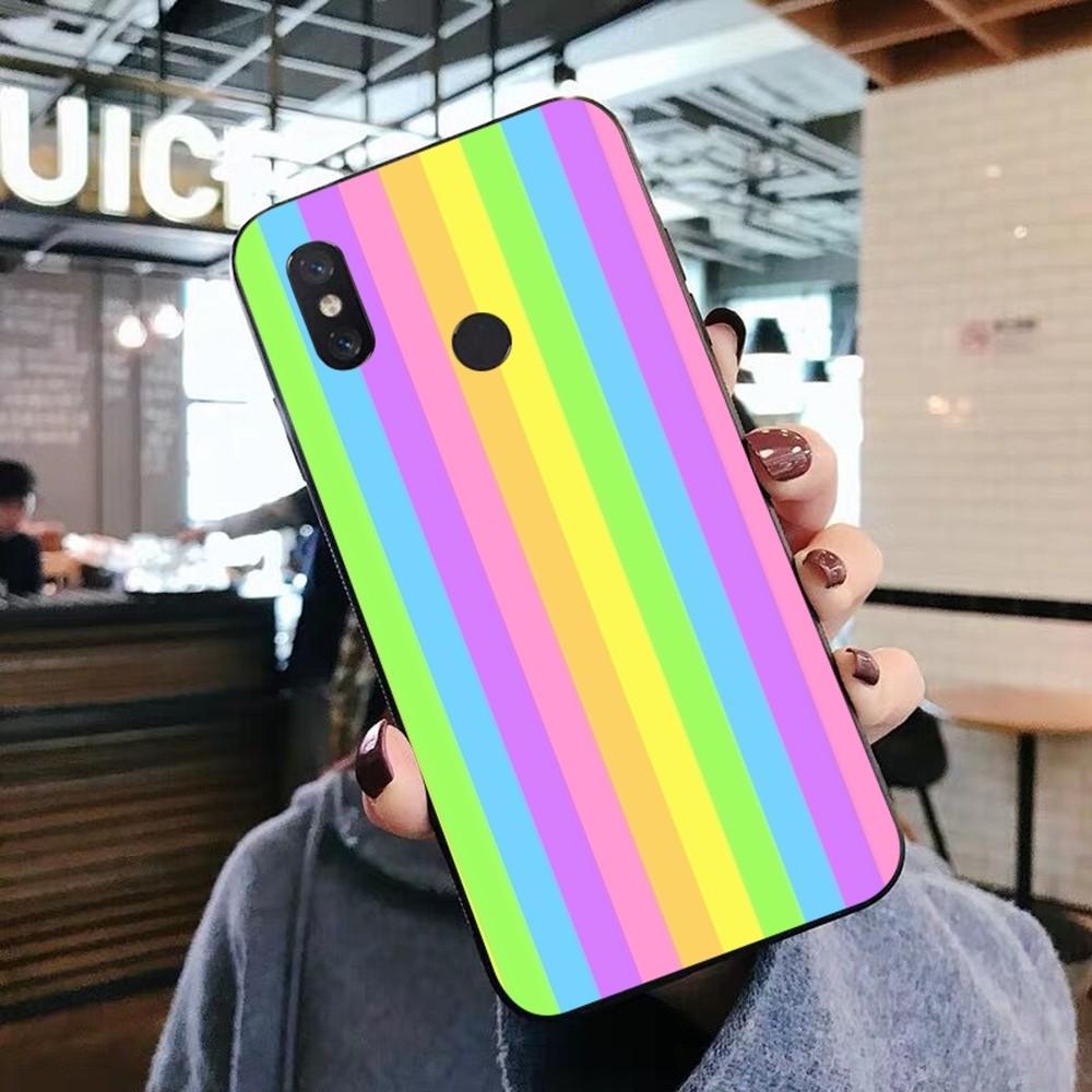 Colorful Rainbow Stripe Phone Case For Xiaomi Mi 5X 8 9 10 11 12 Lite Pro 10T PocoX3pro PocoM3 Note 10 Pro Lite