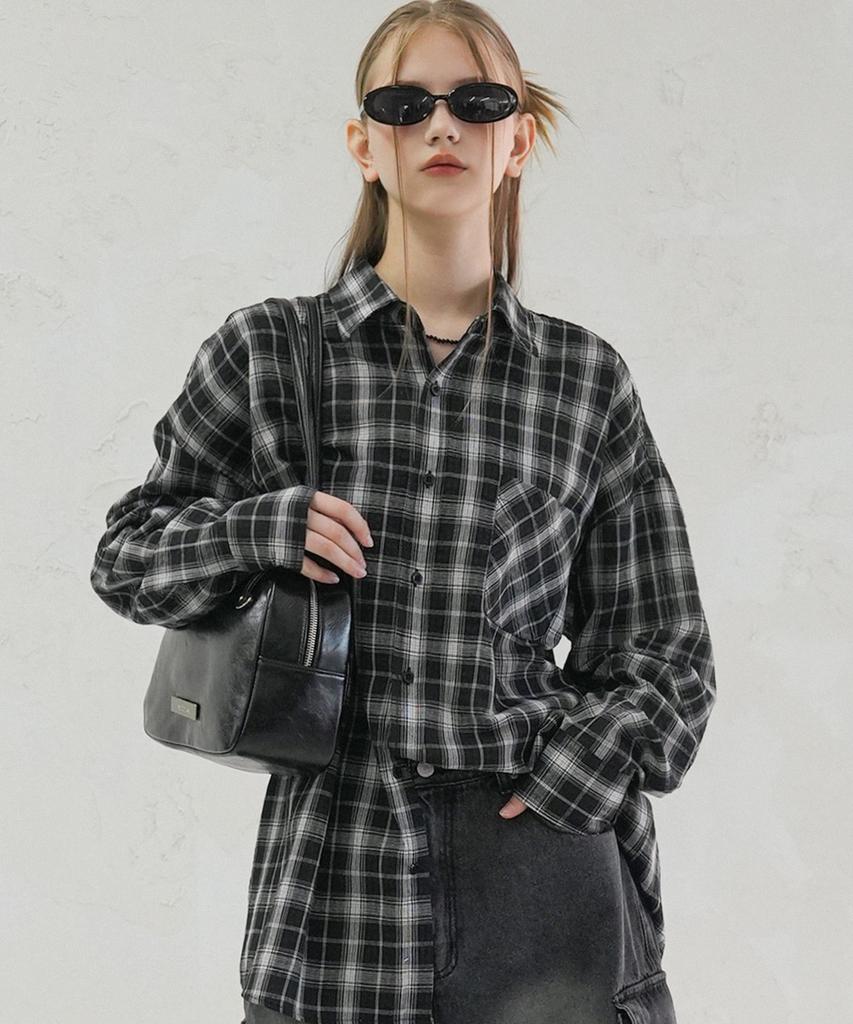 AVANDRESS Smith Overfit Check Shirt White